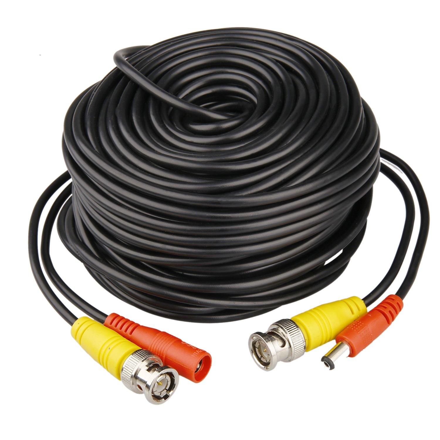 HISVISION 4 Pack 100ft BNC Video Power Cable Security Camera Wire Cord Extension